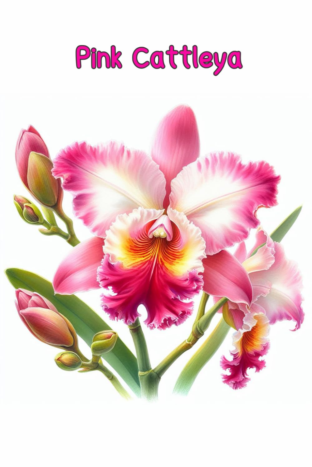 Softcover Journal - Illustration Pink Cattleya: - 120 Lined Pages (6" x 9") - Perfect for Work, Students, School, College, office, Creative Writing, Personal Notes and More, Perfect for all ages