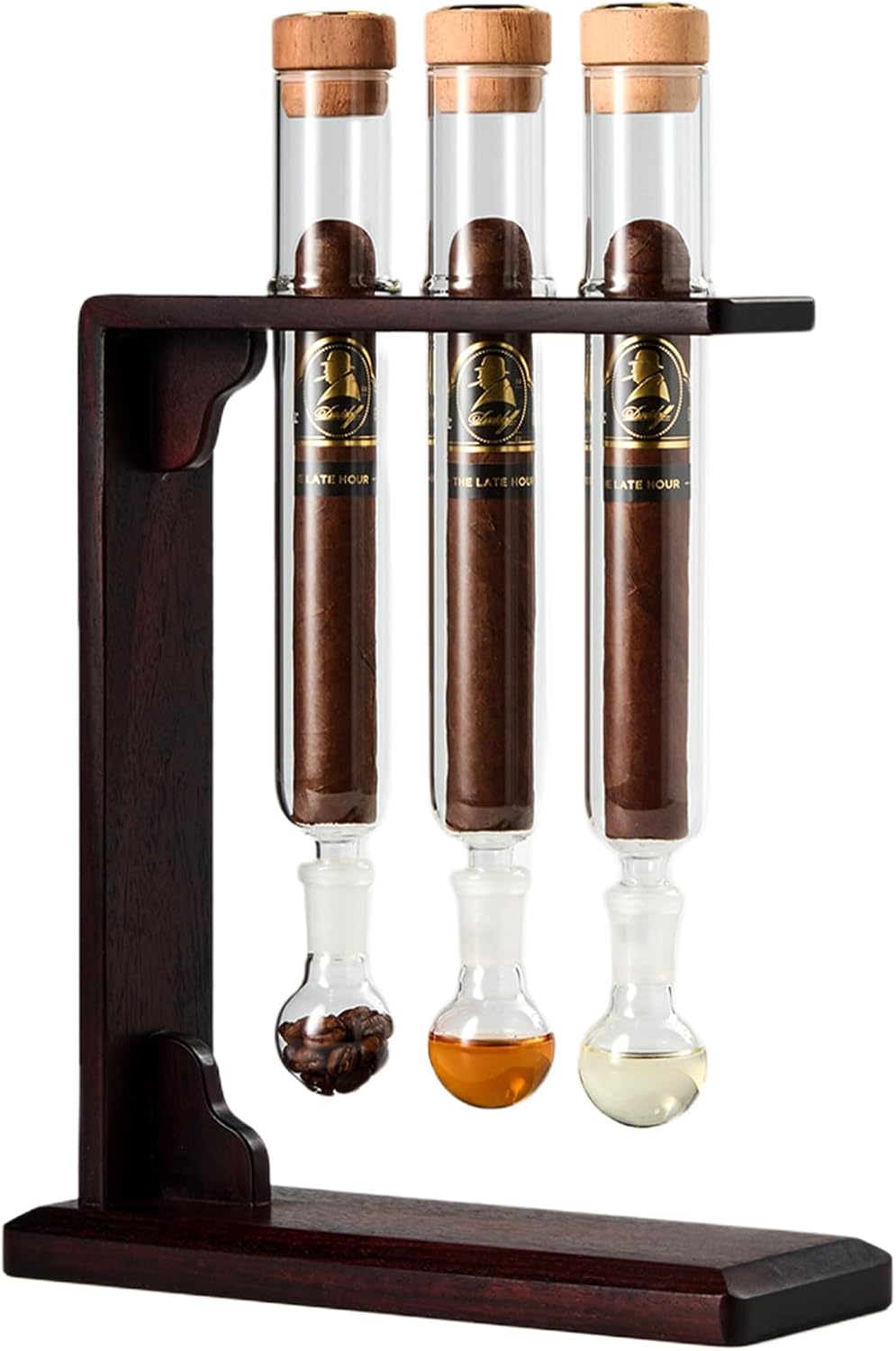 Red Sandalwood Premium Cigar Humidor with Glass Tube, Natural Cedar Wood & Built-in Humidifier, Portable Cigar Storage Case for Freshness Preservation 3