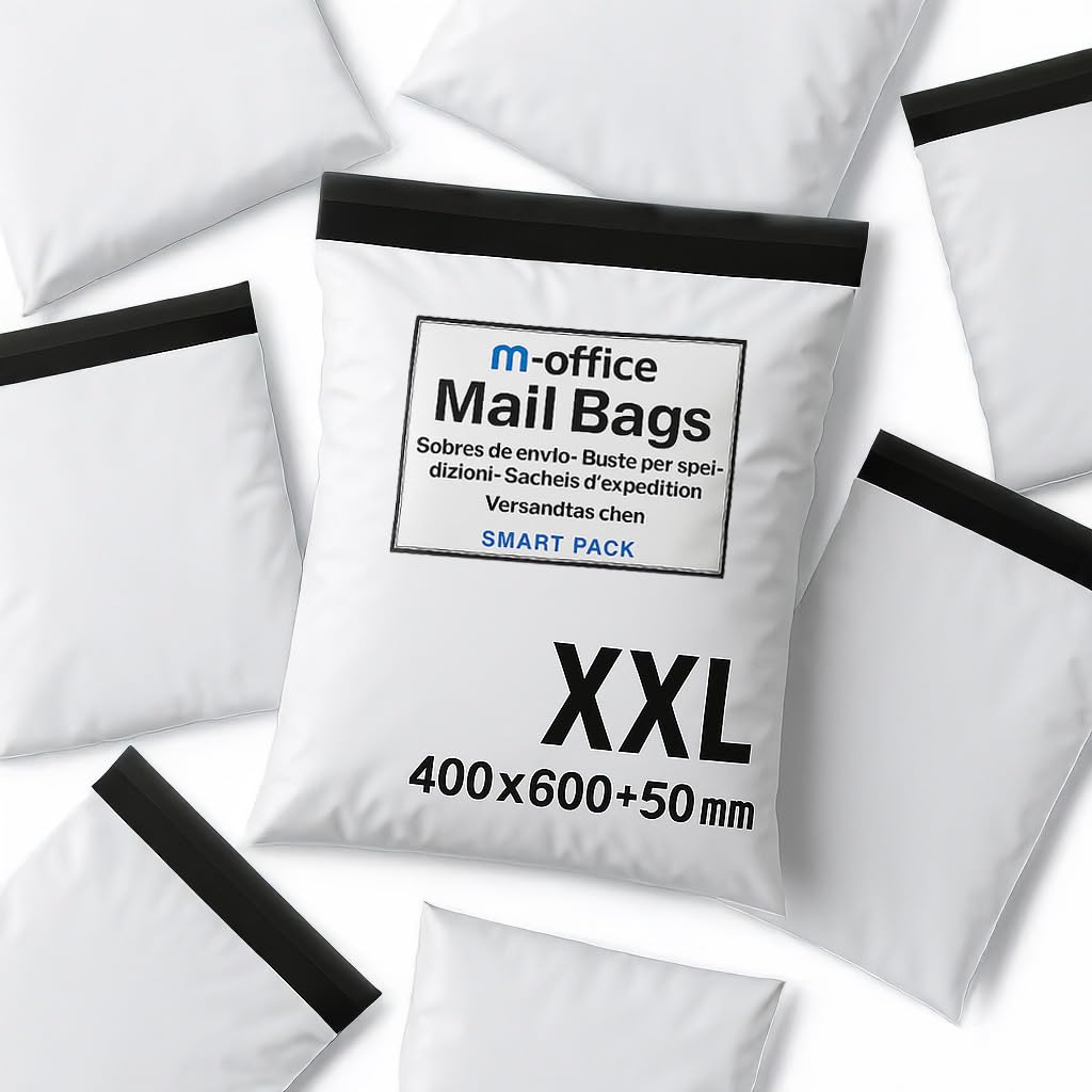 m-Office Shipping Bag 100 uds XXL (400500+50 mm) Shipping Envelopes | Vintage Clothing Bags | Packaging Packs Shipping Bags | Online Shipping Bags