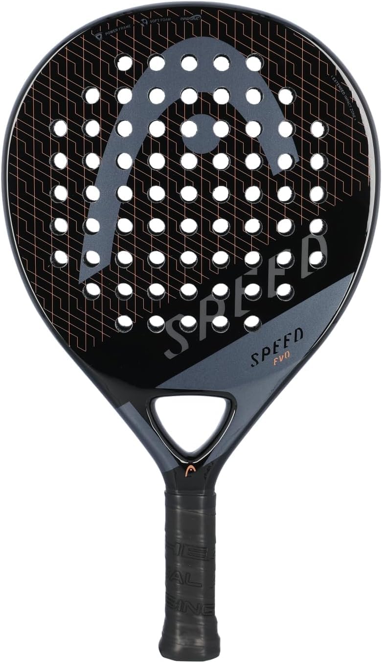 Head Uniseks Evo Speed 2023 226403 Rakieta, Czarny/Szary, 45 x 22 x 4 cm & HEAD Flash 2023 Rakieta Do Padla, Koralowy, Szary