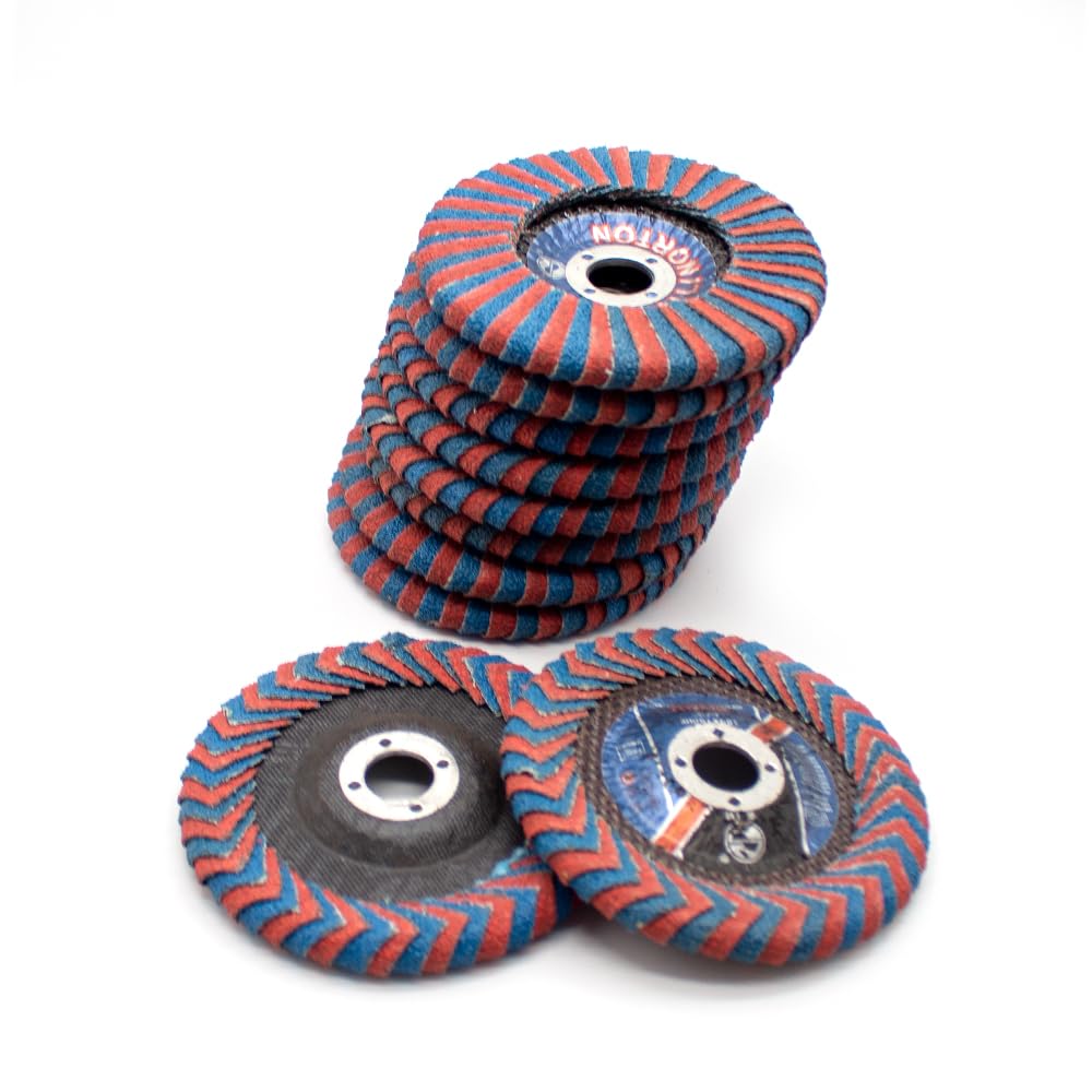 Jieotwice 10PSC Angle Grinder Sanding Flap Discs Curved Metal Stainless Steel Polishing Wheel R Angle Flat Grinding Wheel 100x16MM (10PCS 80Mesh)