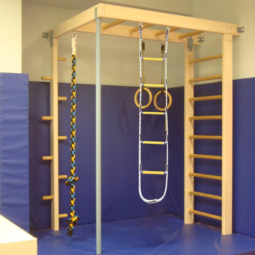 Aoneky 7.8 ft Nylon Climbing Rope Ladder for Kids or Adult - Playground Hanging Ladder for Swing Set - Tree Ladder Toy for Boys Children Aged 6-12 Years Old