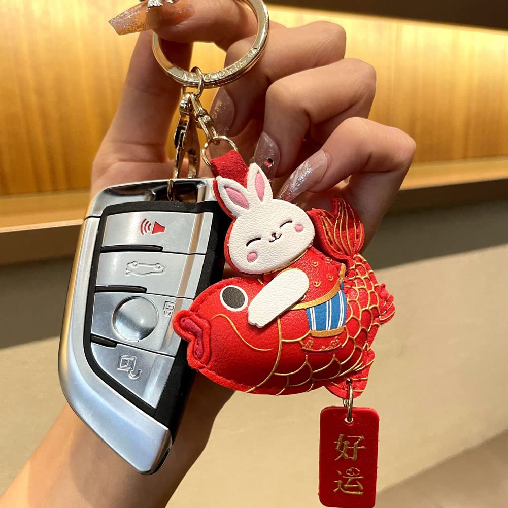 Porte-clés Pendentif Lapin Moelleux - Longueur 16 Cm - Neuf Avec étiquettes - Déco Mignonne