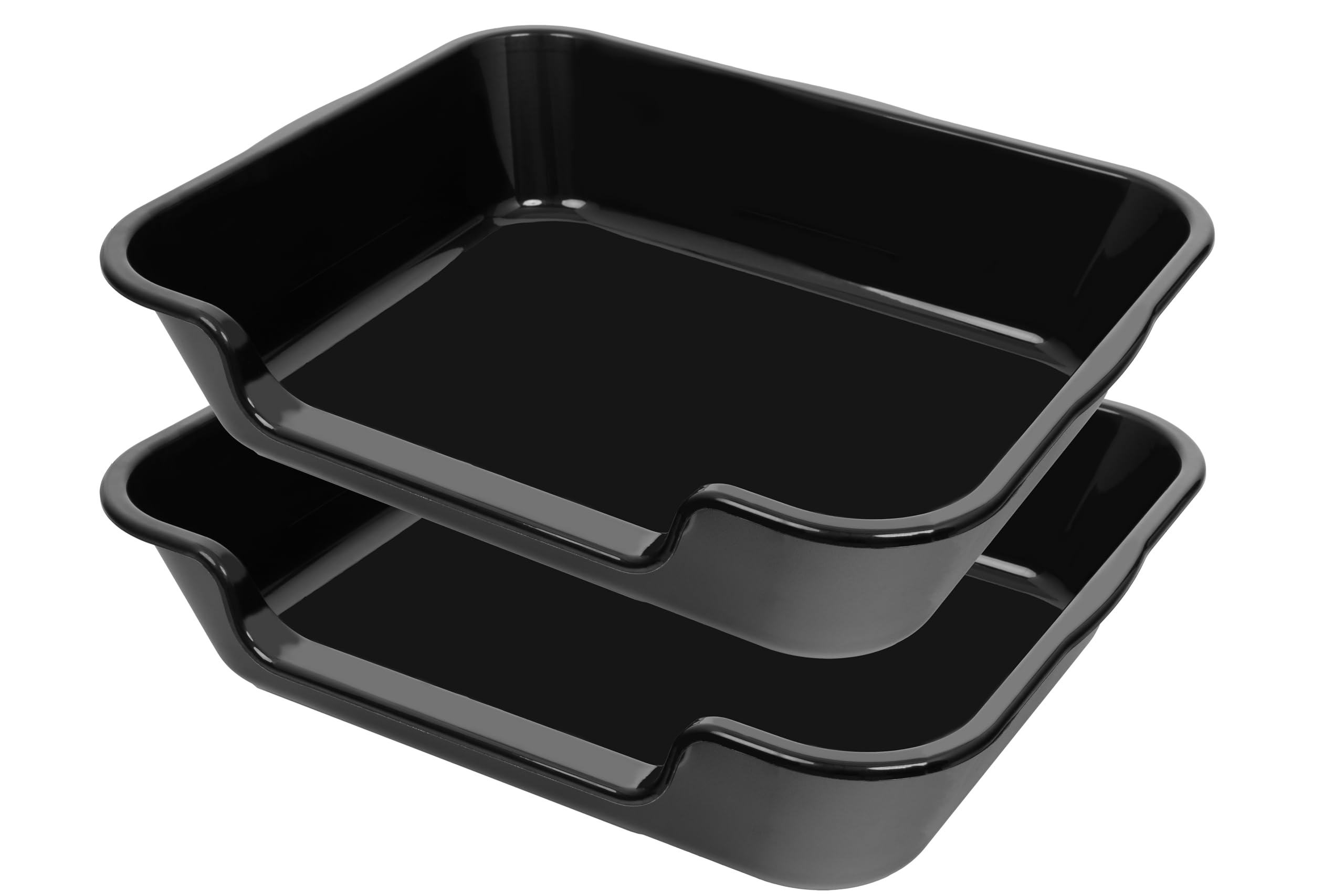 Ying Tutu 2 Pack of Extra Large Cat Litter Box (ABS Material), Low Entry Senior Litter Pen for Geriatric Kitty Big Cats, Jumbo Pet Safe Litter Boxes