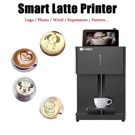 3D Latte Art Coffee Printer Machine Automatic Beverages Food Selfie with WiFi Connection Printing Food safty Grade Ink Cartridges (Pro-W-2Brown Ink)