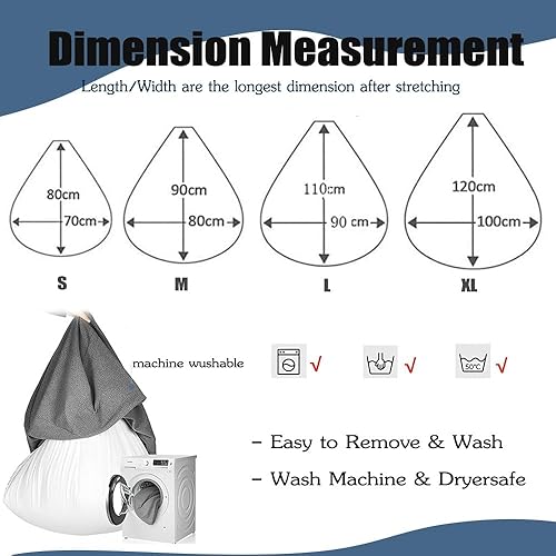 Miniatura 2 de Morbuy Funda para silla puff para niños y adultos (sin relleno), funda suave para sofá cama, lavable, para sala de estar, interior, exterior (27.6 x