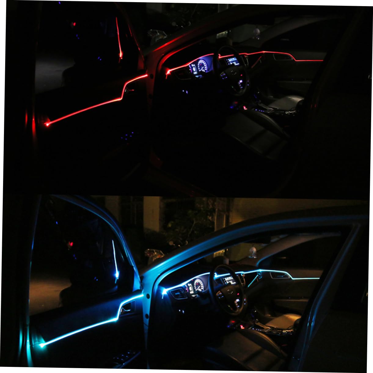 MUCKLILY 6 PCS Flexible Car LED Rope Lights LED SMD Strip Lights for Door Seat and Decoration Energy Saving