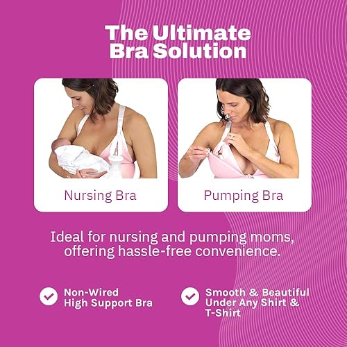 Miniatura 5 de Brasier de lactancia y bombeo, brasier de extractor de leche ajustable, brasier de bombeo sin alambre, manos libres, extractor de leche no incluido