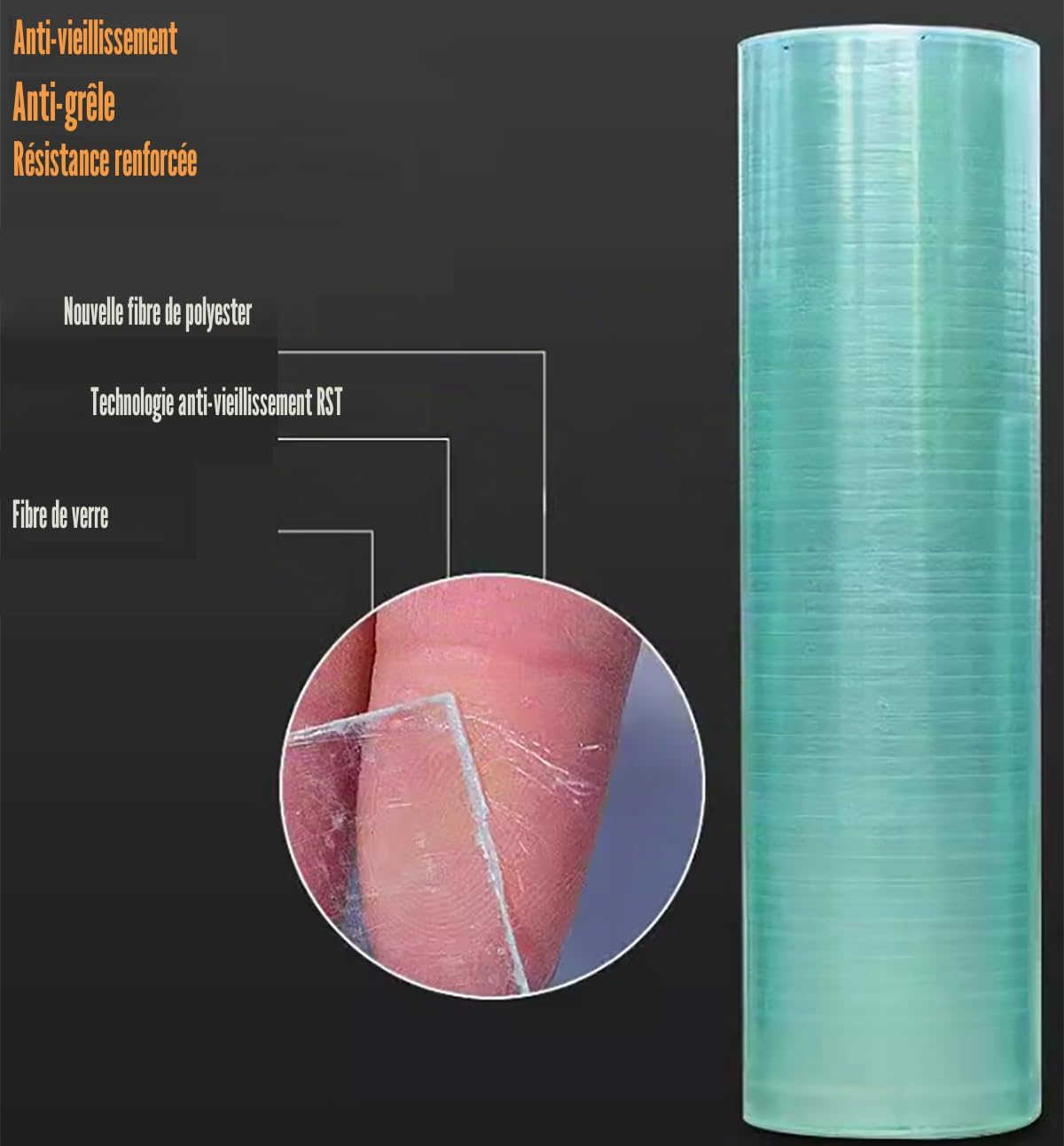 Toiture en Plastique Transparent Panneaux de toiture en Polycarbonate résistants aux UV éclairage Naturel en Fibre de Verre pour Jardin, véranda, Serre, Cours(Size:0.5m*5m,Color:0.8mm)