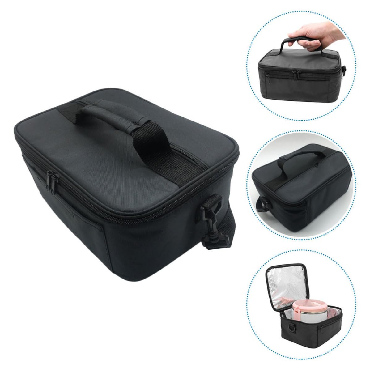 Toyvian Bolsa Térmica para Almuerzo Portátil de 20l Tela Oxford Resistente y Asa, Fácil de Limpiar, Adecuado para Escuela y Camping