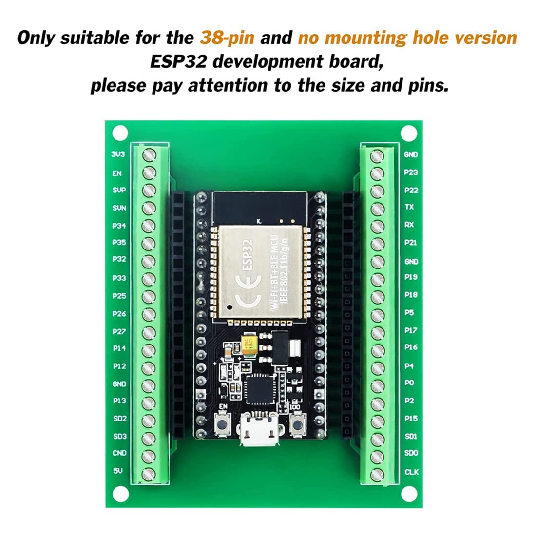 3 in 1 für 38 Pin ESP-32S mit Antenne ESP32 mit Entwicklung Breakout B 3 in 1 für 38 Pin ESP-32S mit Antenne ESP32 mit Entwicklung Breakout B