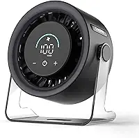 Basike Ventilador de Mesa USB, 3 Velocidades Super Silencioso, Portátil Ideal para Escritório, Computador, Quarto, Estudos e Viagens Ventilador Pequeno com Base Antiderrapante (Preto)