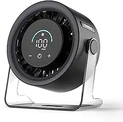 Basike Ventilador de Mesa USB, 3 Velocidades Super Silencioso, Portátil Ideal para Escritório, Computador, Quarto, Estudos e Viagens Ventilador Pequeno com Base Antiderrapante (Preto)