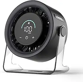 Basike Ventilador de Mesa USB, 3 Velocidades Super Silencioso, Portátil Ideal para Escritório, Computador, Quarto, Estudos e Viagens Ventilador Pequeno com Base Antiderrapante (Preto)
