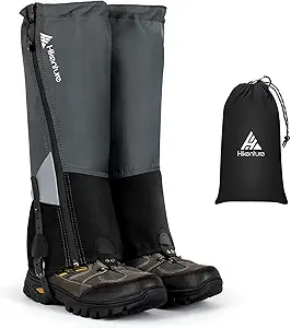 Hikenture Hiking Gaiters with Upgraded Zipper, Gaiters for Hiking Waterproof, Lightweight Leg Shoe Gaiters for Men Women