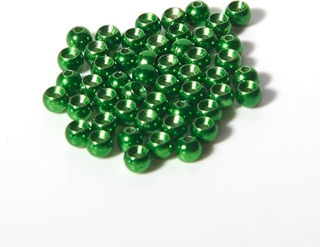 50 PCS Tungsten Beads Nymph Head Ball Fly Tying Beads Fly Tying Materials Six Colorful Colors 2.0MM-3.5MM Metallic Green, 2.7mm