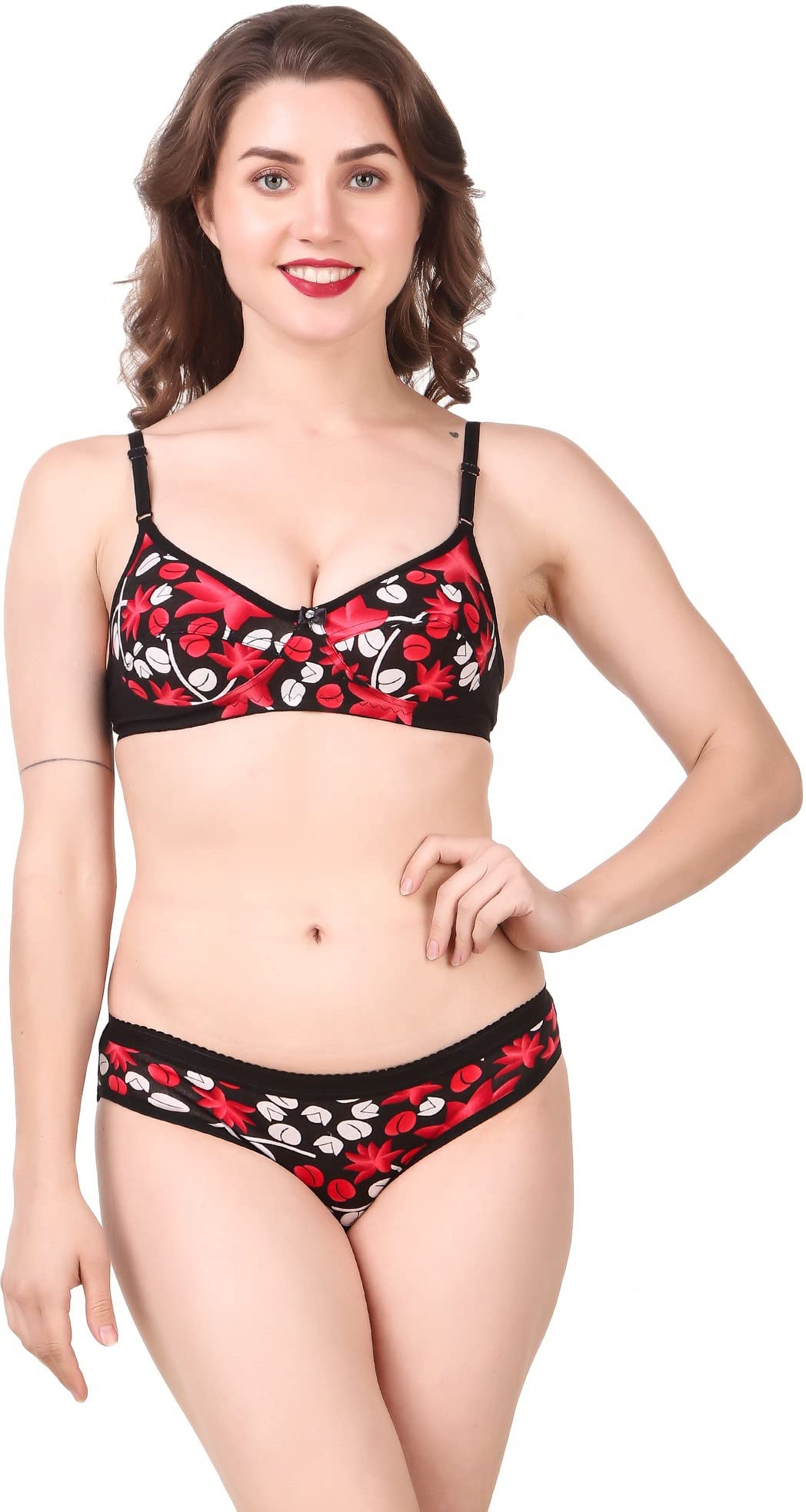 Women Stylish Cotton Bra and Underwear Set (Riya_Red_30pt)-picture-54