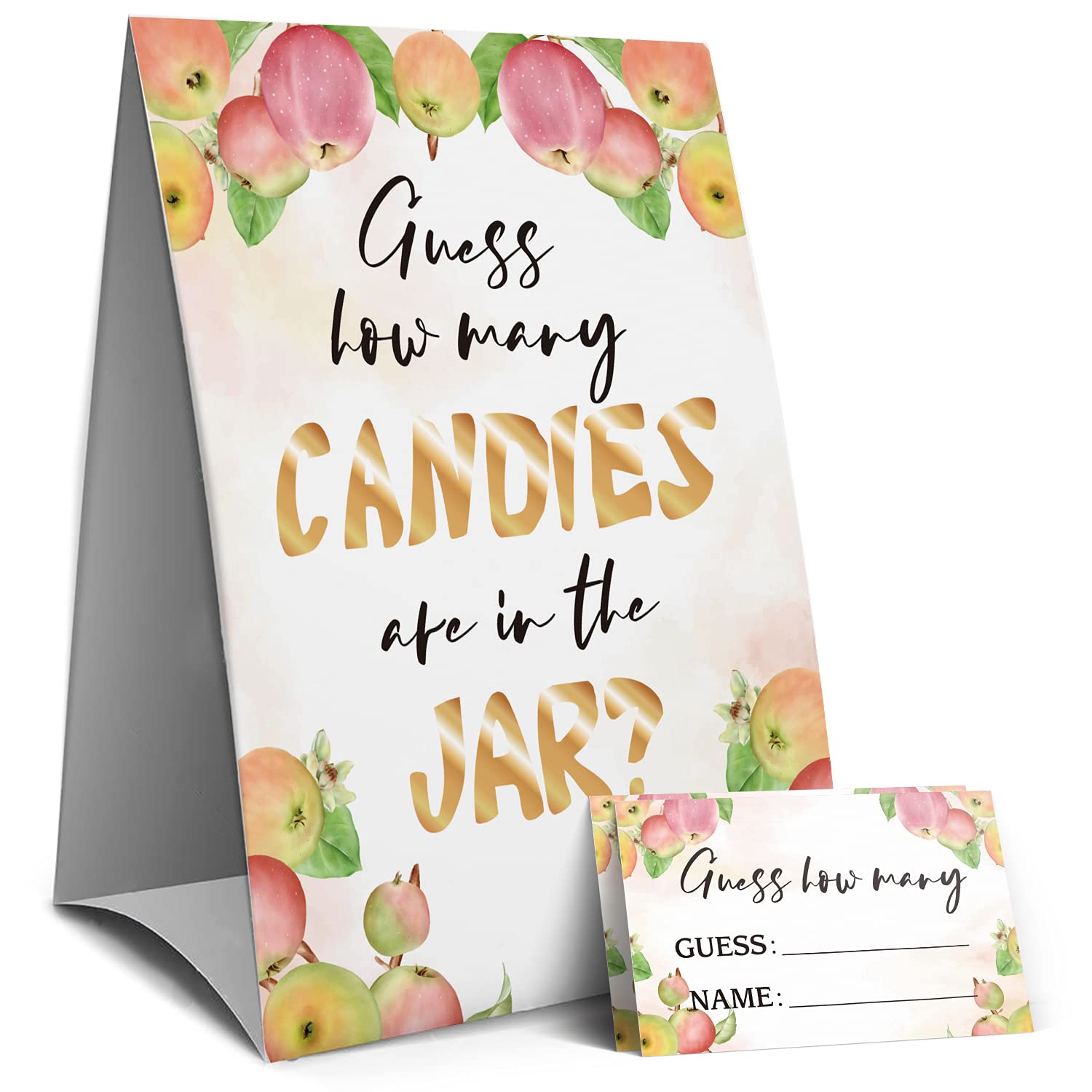 Amazon.com : Guess How Many Candies Are In The Jar（Apple Theme）, Halloween  Candies Guessing Game, Christmas Party Game Sign, Baby Shower Game Sign,  Bridal Shower Game Sign, Birthday Party Games Sign -1