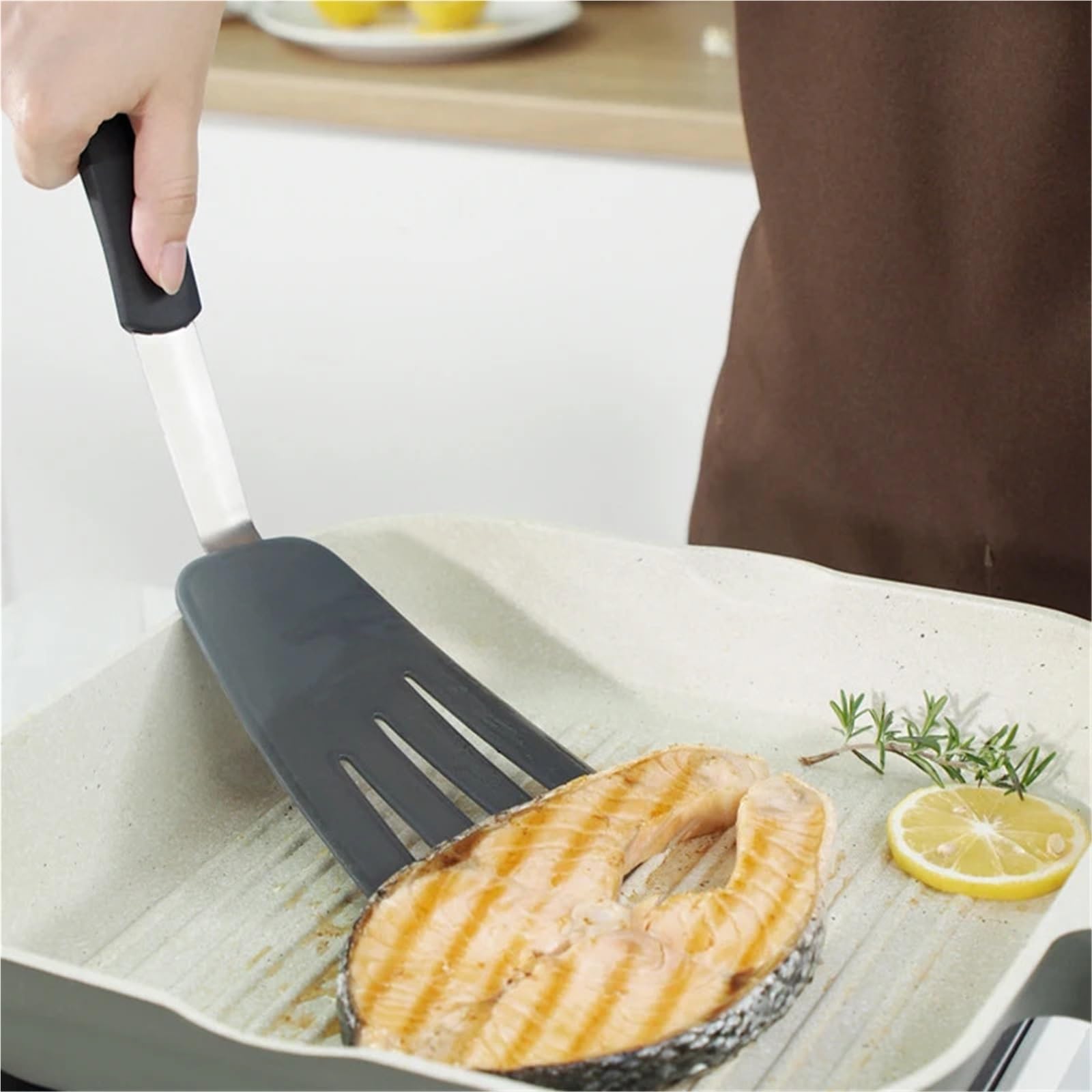 Espátula giratoria de silicona antiadherente Para Salteados | Espátula giratoria Flexible resistente al calor, aleta for panqueques, utensilios de cocina(Big Shovel)