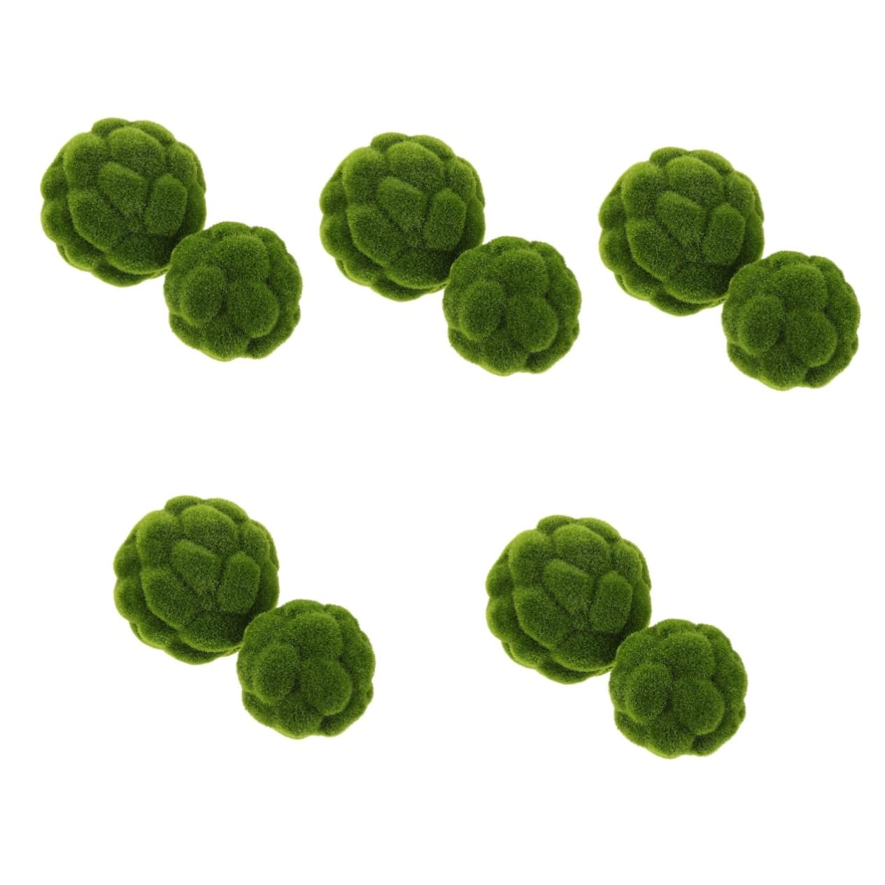 Cabilock 10 STK. Künstlicher Moosball Dekoration Realistischer Kunstmoosball für Garten Hochzeiten und Partys Flexible Anordnungsmöglichkeiten
