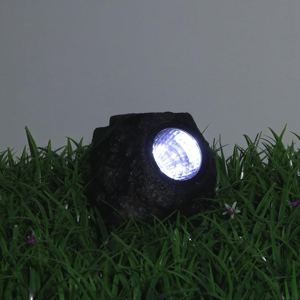 Angoily 2 Stück Solarleuchten aus Simuliertem Stein für Außenbereich aus Kunststoff Kreative Garten Solarleuchte für Einfache Installation im Park und Hof