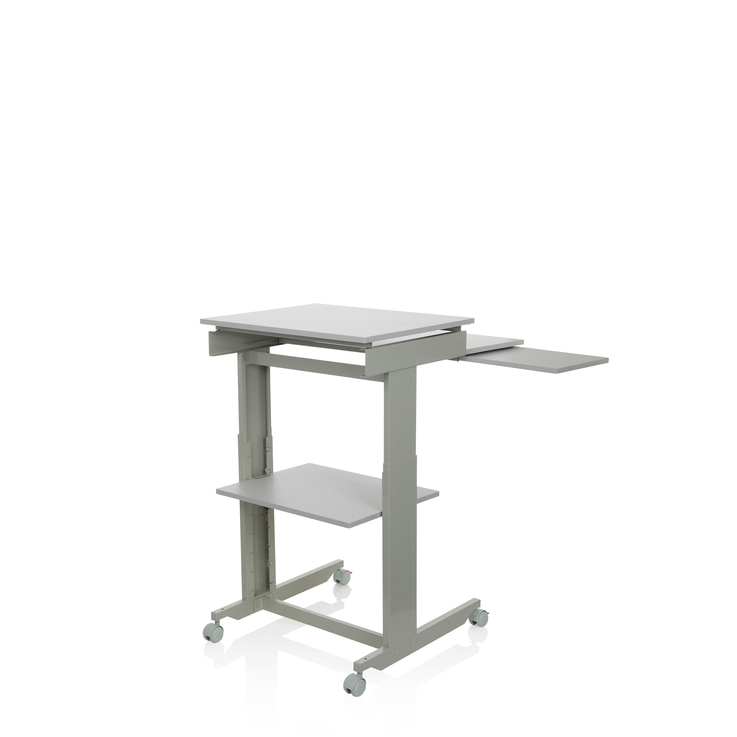 HJH Office 830021 Scrivania salvaspazio con Ruote WORKSTATION Scrivania Regolabile in Altezza, Tavolo da Lavoro Mobile, Standing Desk per Ufficio