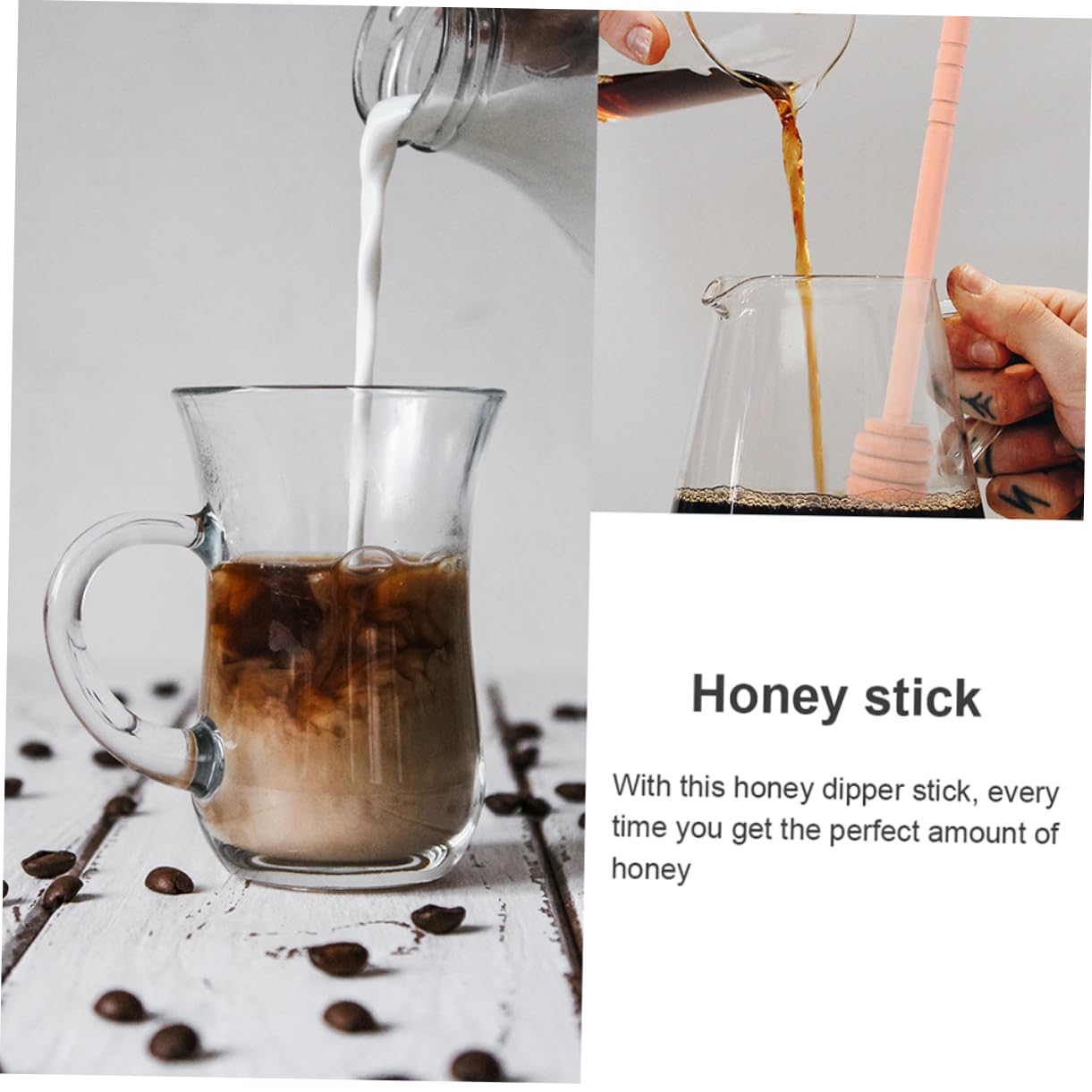 Unomor 20pcs Bee Stick Syrup Dipper Stick Drizzle Honey Rod Honey Spoon Rod Honeycomb Stirrer Syrup Dippers Mini Honey Dipper Mini Scoop Honey Jar Server Stick Honey Scoop Wood re-usable
