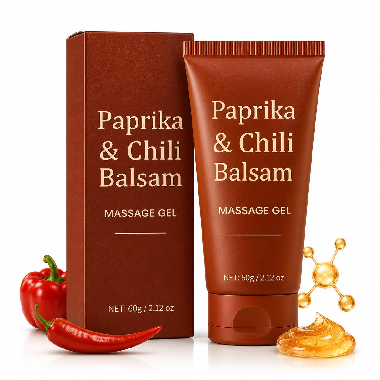 Lot de 4 gels de massage au paprika et au chili balsam