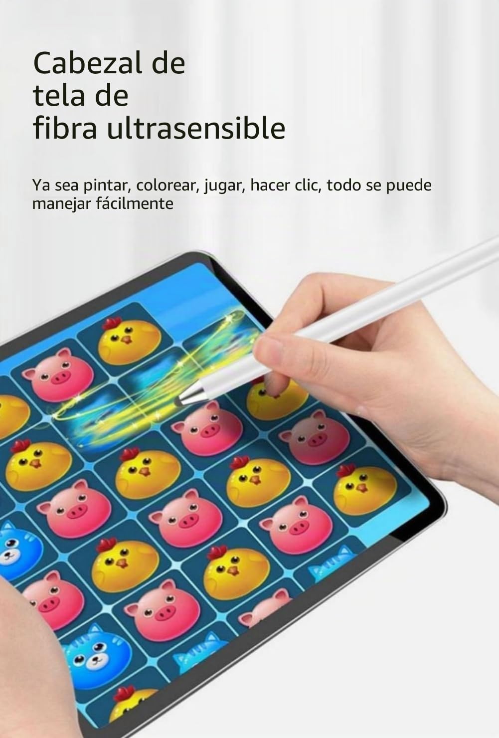 Lápiz capacitivo 2 en 1 para Samsung Galaxy Tab A9+ Plus/A9/A8/A8 Plus/A7/A7 Lite, lápiz capacitivo de alta sensibilidad y precisión para iPad Pro/iPhone/Fire HD/Surface Tablas, todos los dispositivos