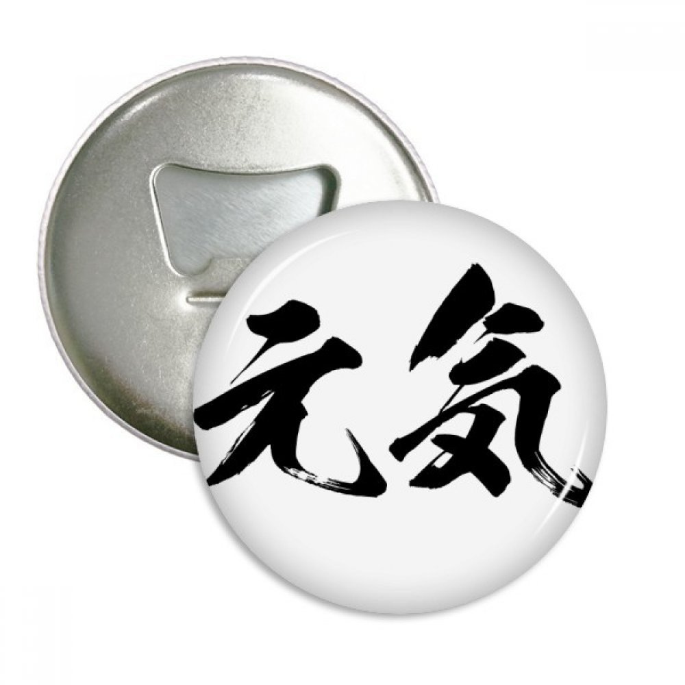 Décapsuleur aimanté Japonais bouton rond pour frigo lot de 3 badges originaux Argent