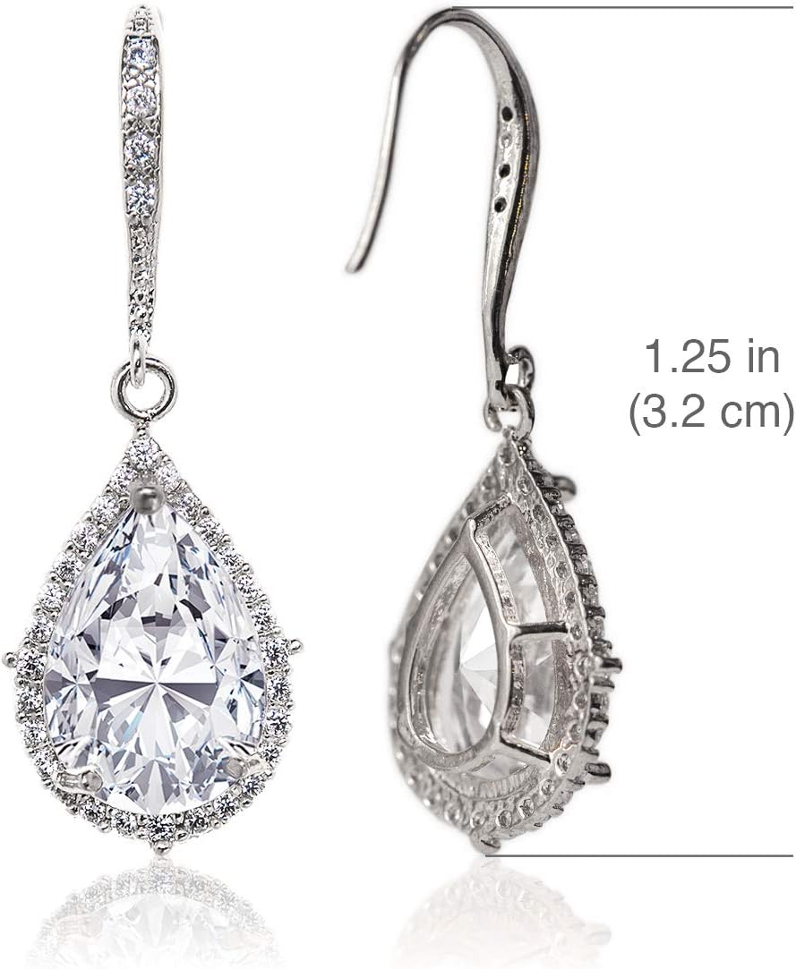A+O Elegant Teardrop Cubic Zirconia Crystal Earrings in Silver, Gold, Rose Gold - Image 5