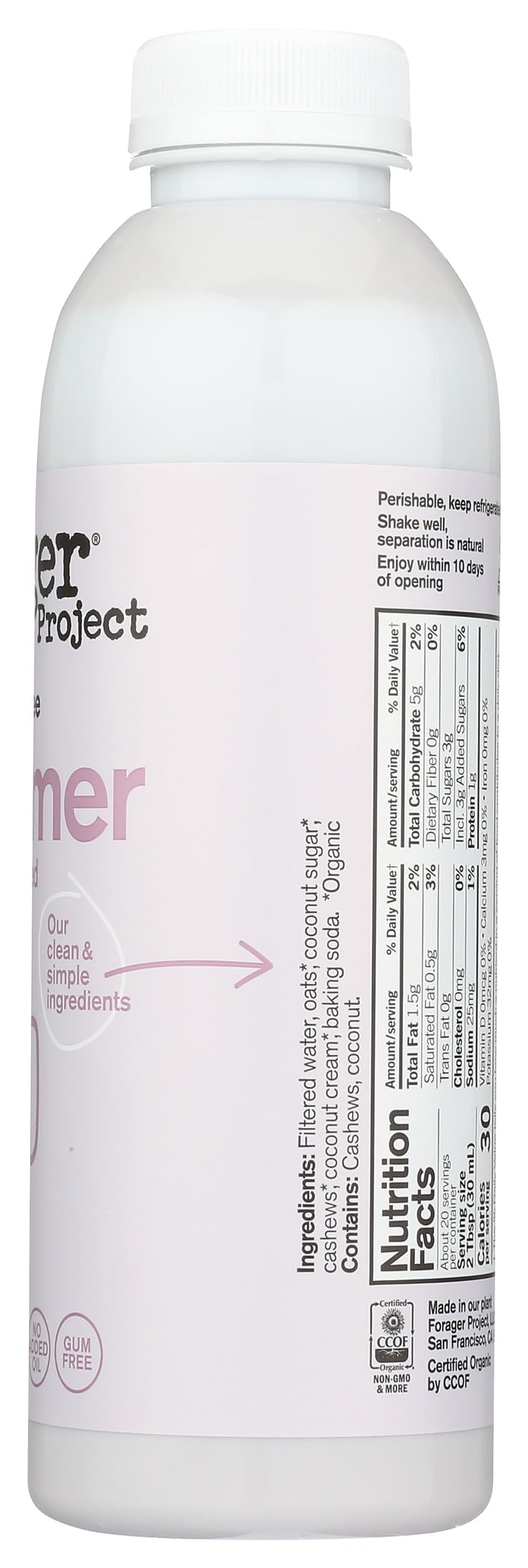 Forager Project Organic Sweet Creamer 20 Fl Oz — view 4