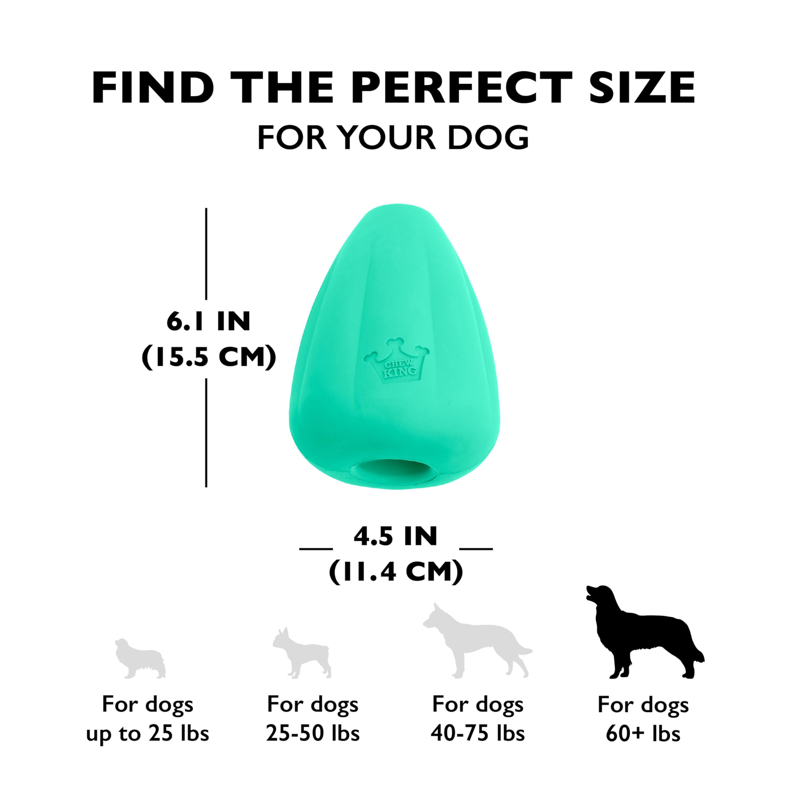 Chew King Giocattolo premium per cani, giocattolo in gomma naturale estremamente resistente, giocattolo per cani aromatizzato al bacon