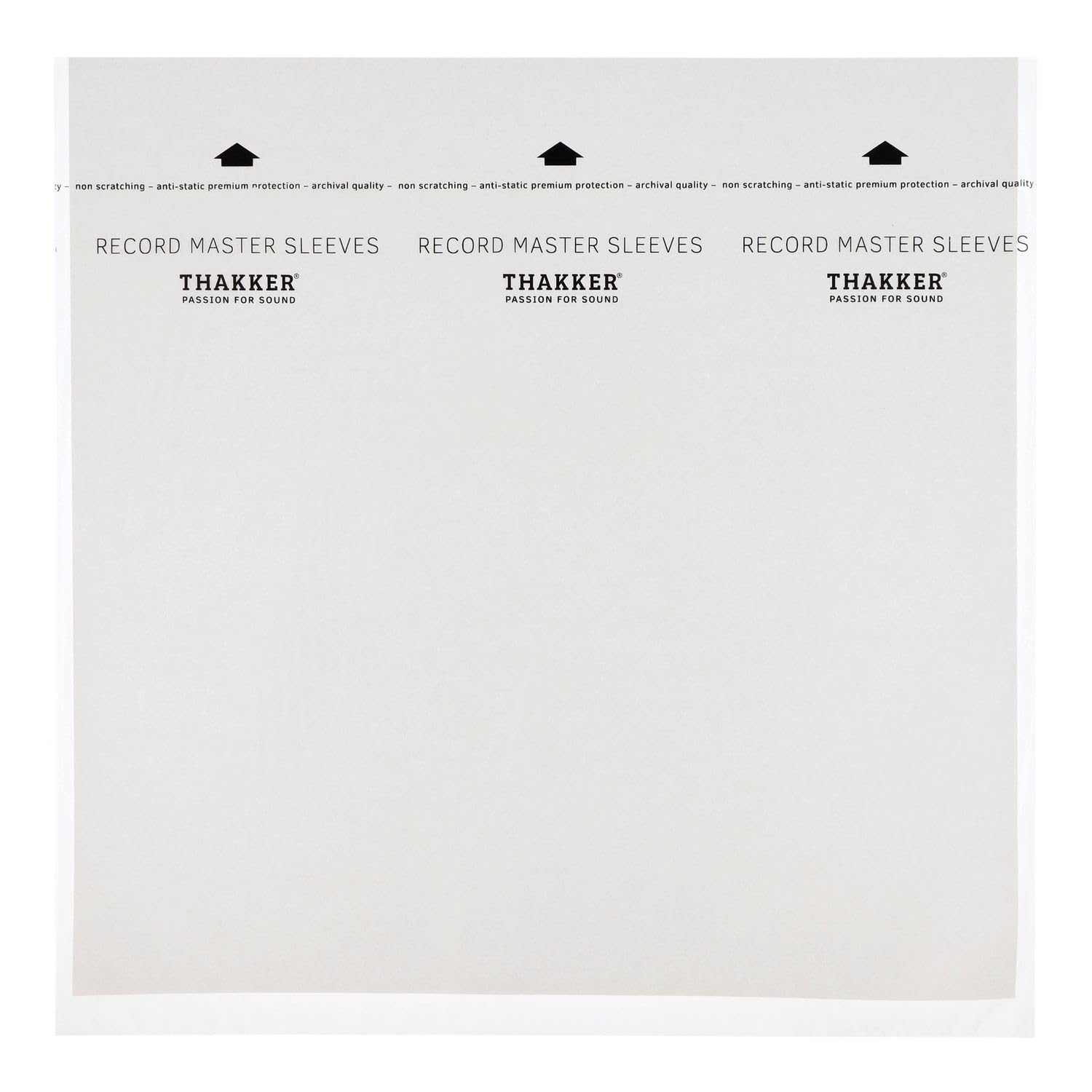 THAKKER Record Master Sleeves - 12' - 50 Pochettes intérieures antistatiques | Protection Premium pour Les disques 12' | Excellente qualité | HDPE 30µm Plus Doublure en Papier de Riz | 307mm x 307mm