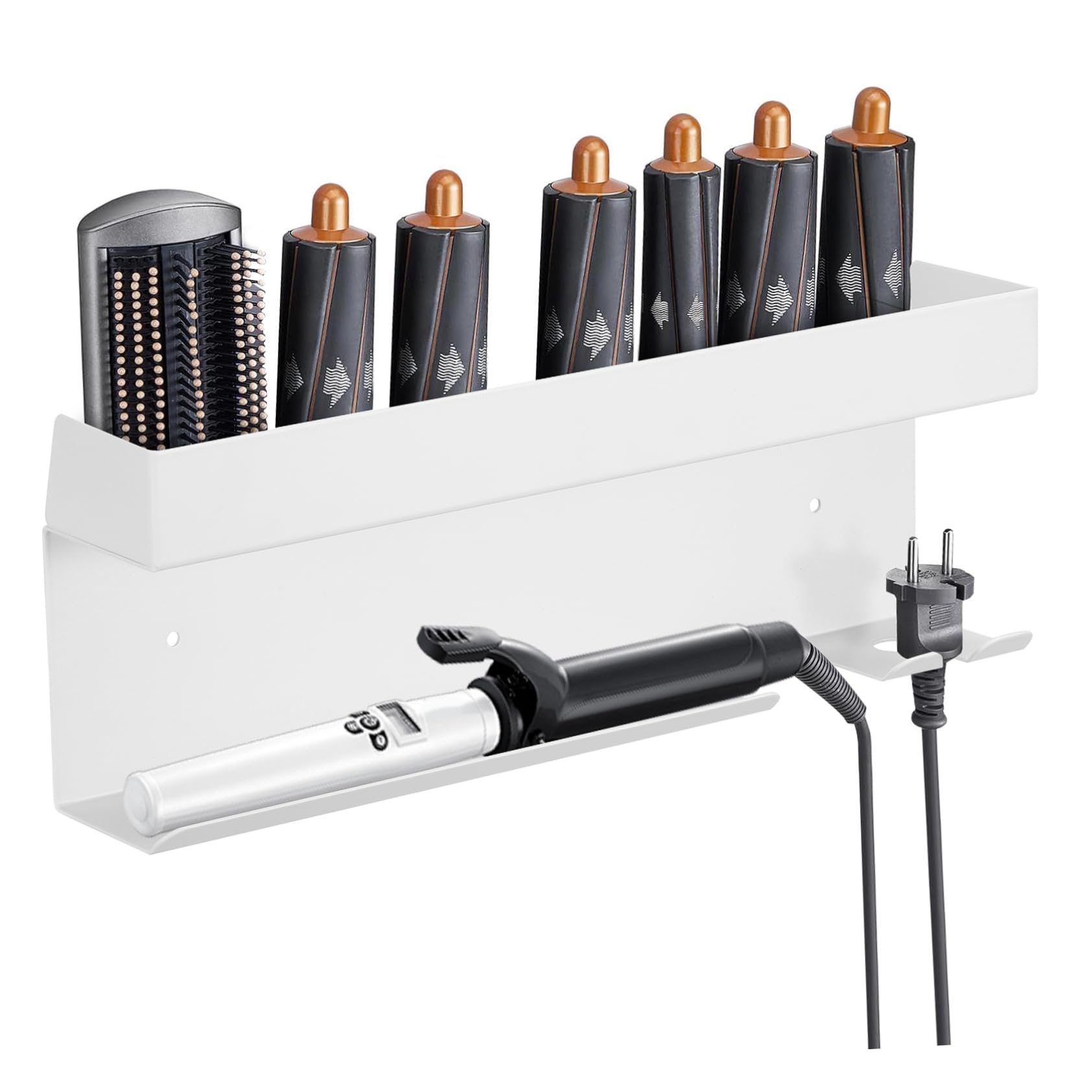 TOPBATHY Haartrockner Halterung aus Aluminium Wandmontierter Organizer für Haarstyler ohne Bohren Fön und Lockenwicklerhalter für Effiziente Aufbewahrung und Modernen Stil