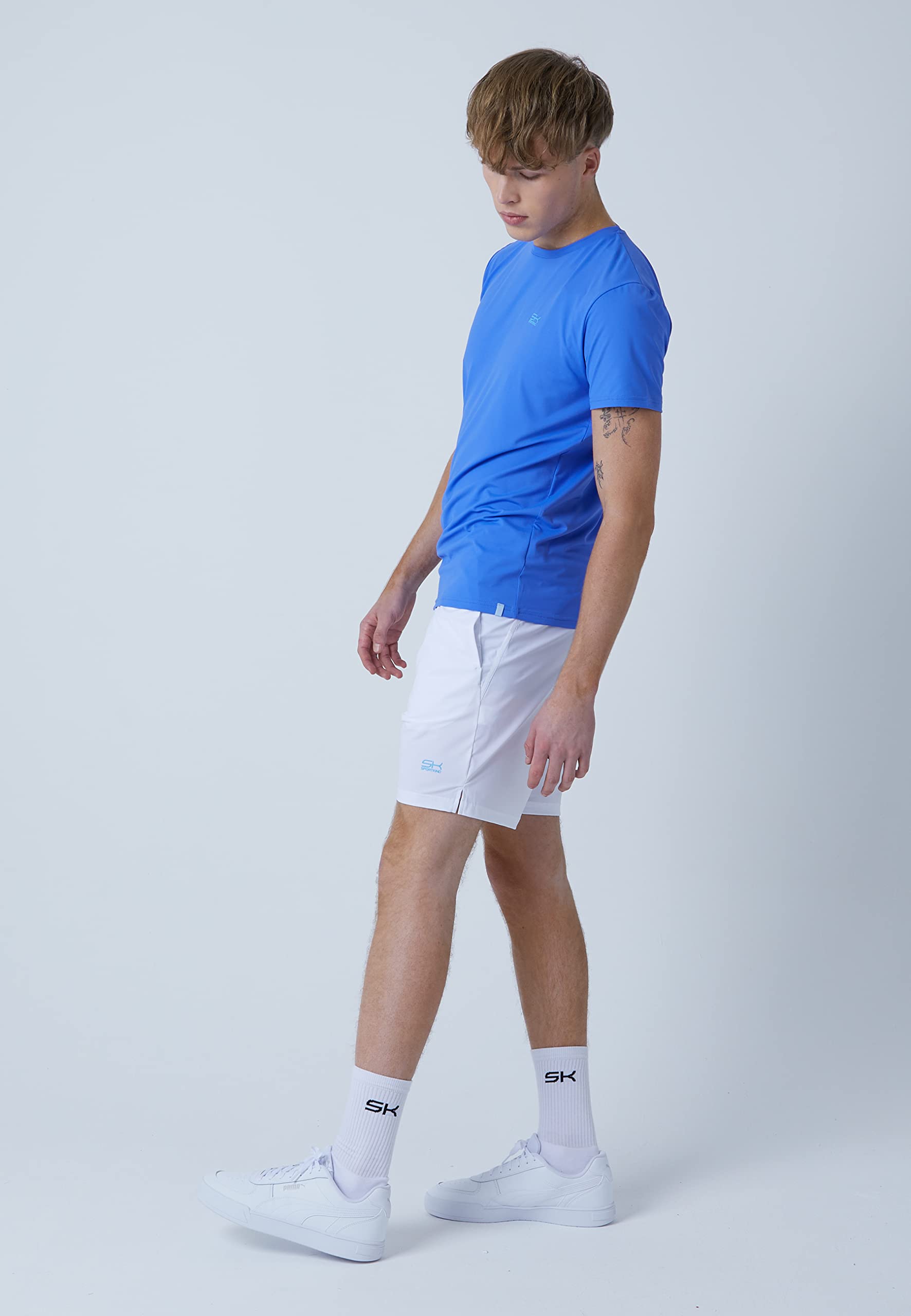 Sportkind Jungen & Herren Tennis, Padel, Running, Fitness Rundhals T-Shirt, atmungsaktiv, UV-Schutz UPF 50+, Kurzarm