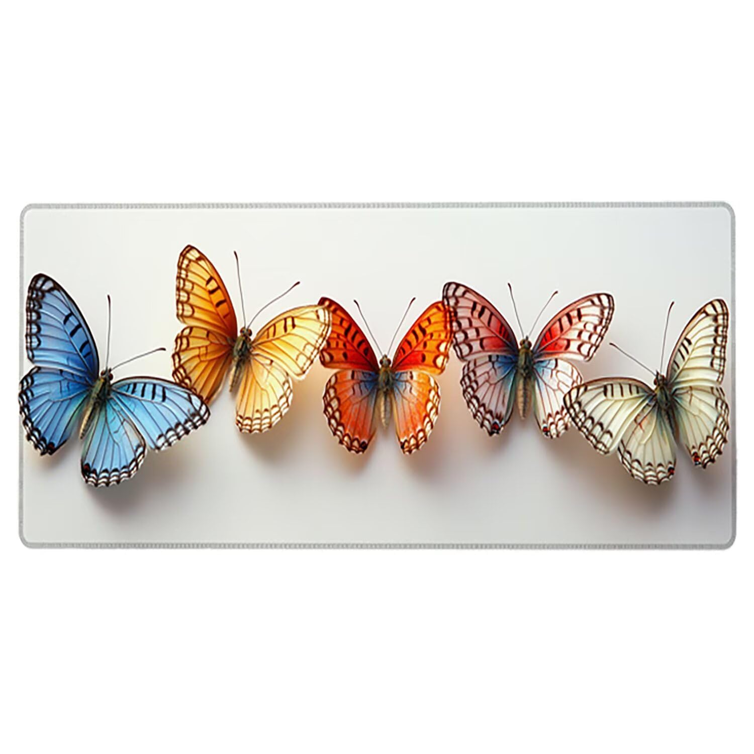 Podkładka pod mysz do gier XXL - 1600x800x3mm - motyl duża antypoślizgowa podkładka na klawiaturę biurową z przeszytymi krawędziami, duża podkładka pod mysz do gier dla biura i domu, poprawia prędkość