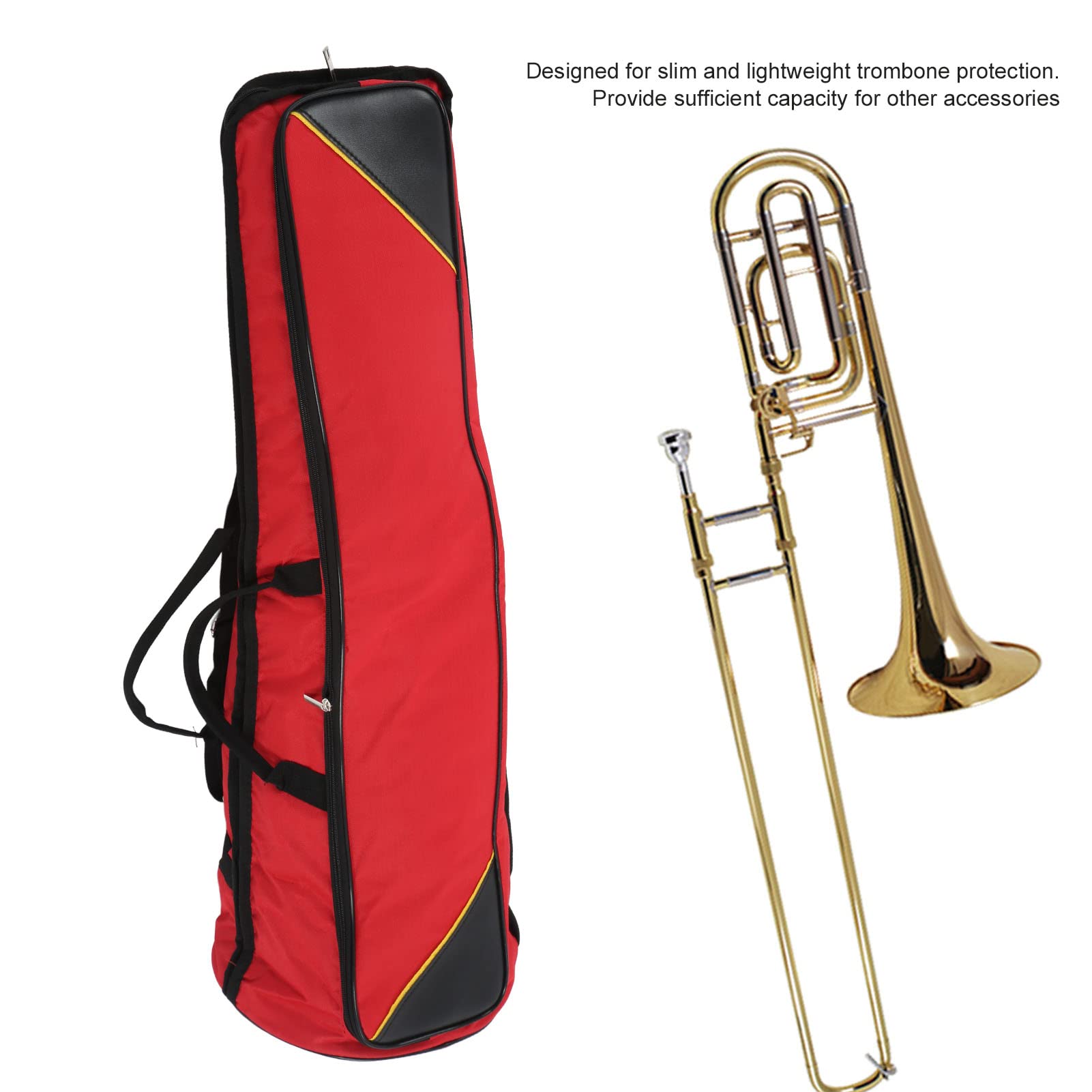 Custodie per tromboni, custodia protettiva portatile durevole per trombone in tessuto Oxford per trombone tenore(rosso)