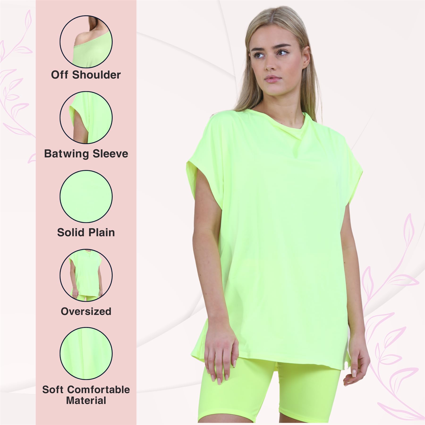 Nouveau Dames Batwing Manche Plaine De Le Épaule Bardot Oversize T-Shirt Mini Top