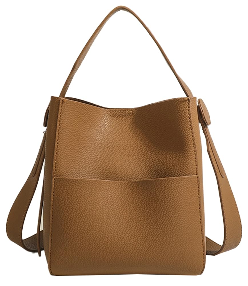 Bucket Tote Purses for Women Designer PU Leather Shoulder Crossbody Bag Large Top Handle Satchel