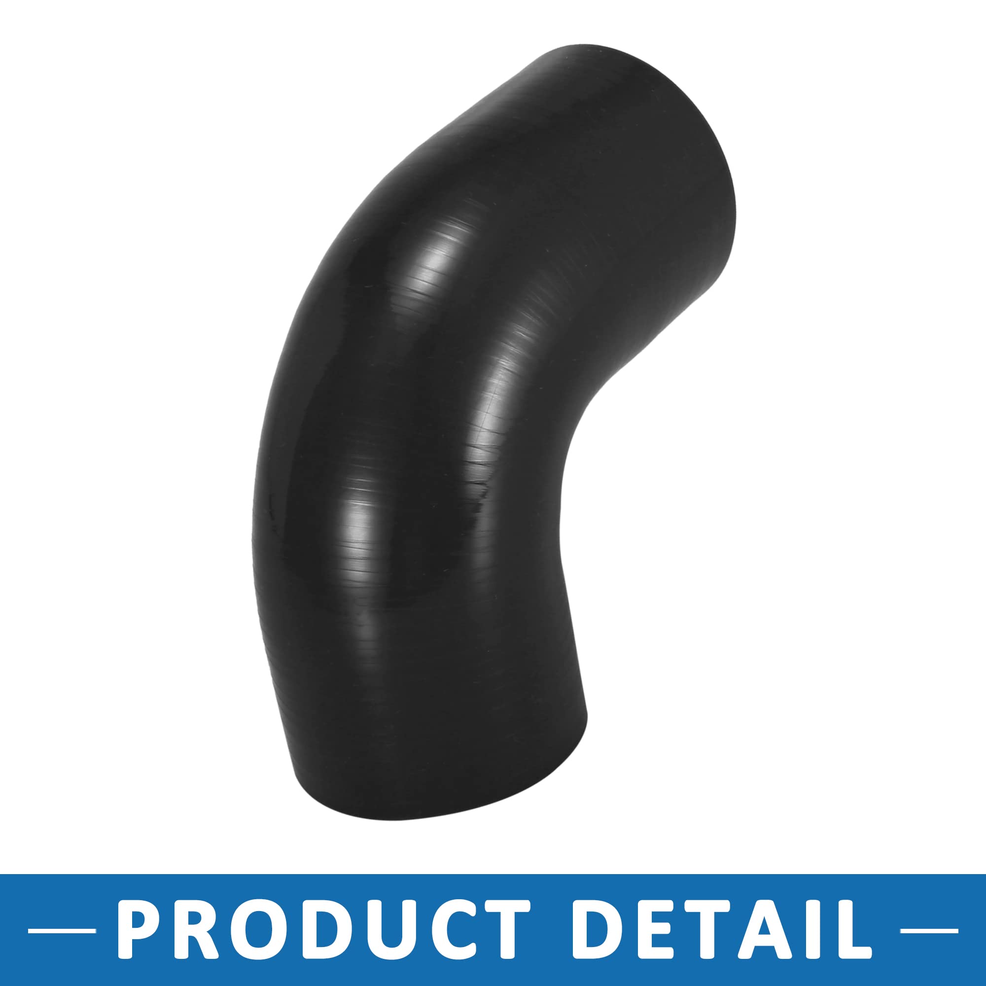 A ABSOPRO Auto 63mm 2.5" ID 90 Gradi Attacco Tubo Nero Silicone