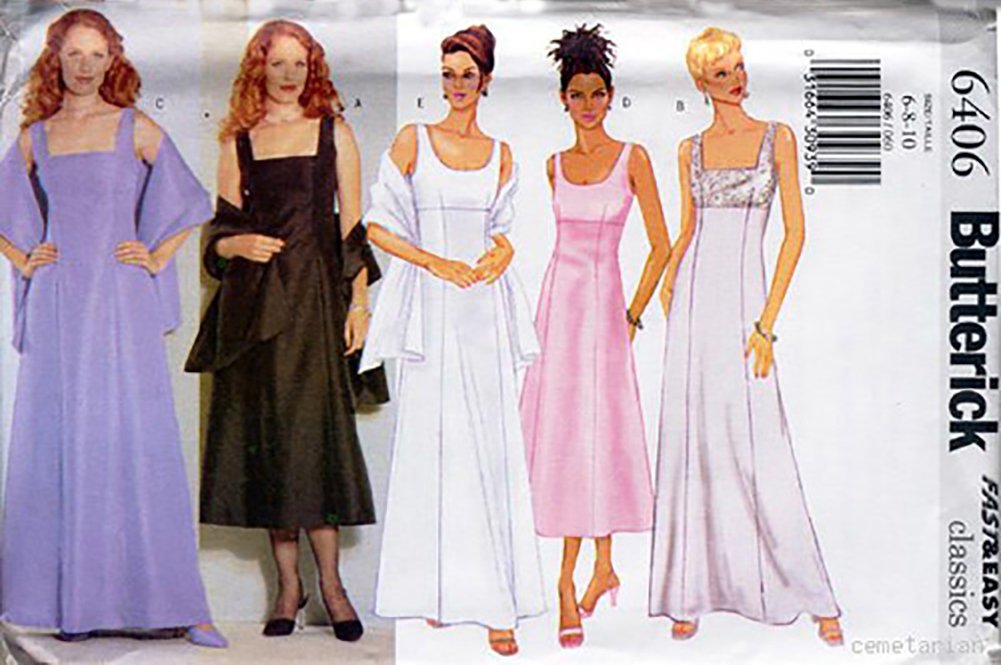 Amazon.com: Butterick 6406 1990s Classics High Waist Evening Dress Pattern Small : Arts, Crafts & Sewing Amazon.com: Butterick 6406 1990s Classics High Waist Evening Dress Pattern Small : Arts, Crafts & Sewing