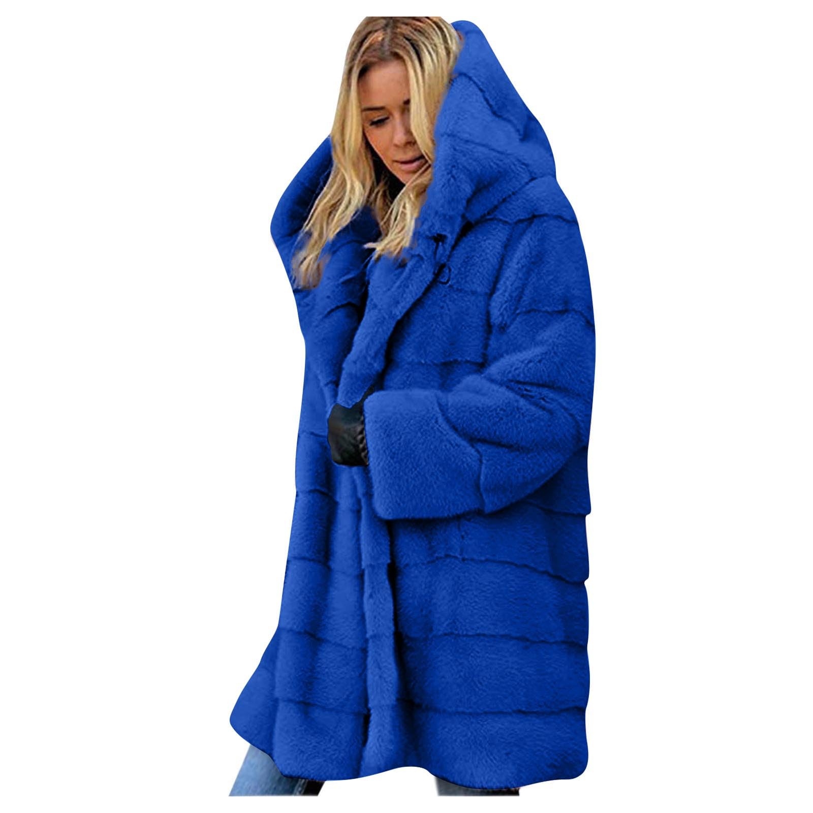 KHIRVWL Cappotto Donna Piumino in Pelliccia Elegante Giacca in Pelliccia Sintetica Giacca Invernale Lunga da Donna con Cappuccio Giacca Lunga Parka Giacca a Vento Calda Giacca Invernale
