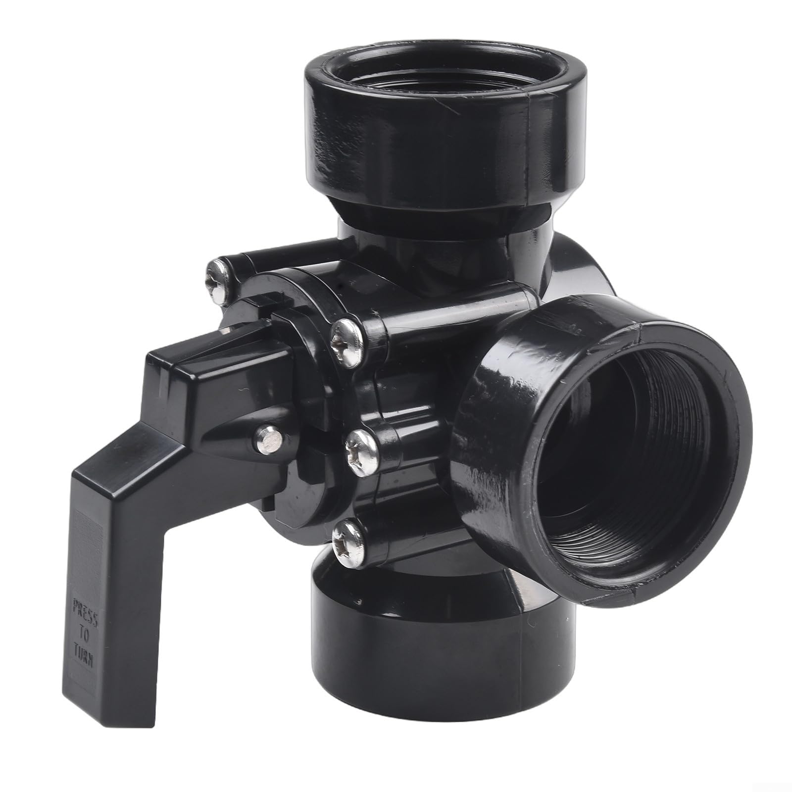 Valvola a 3 Vie per Pompa Piscina 4517 Spa - Raccordo Tubo ABS Nero 1.5 Pollici con Filettatura Maschio per femmina per Manutenzione Acqua