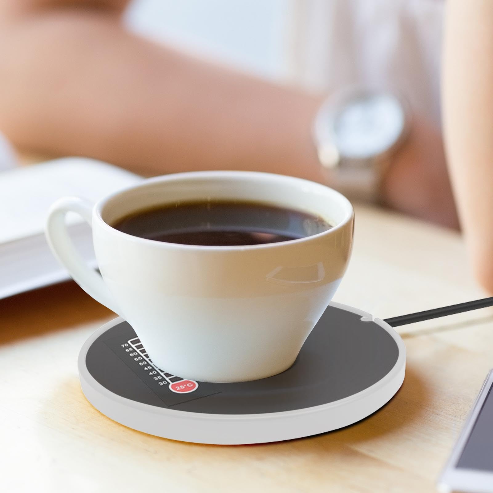 Scaldabagni da caffè per scrivania, riscaldatore per bevande, riscaldatore per tazza di caffè, riscaldatore intelligente per tè al latte, scalda tazza per caffè, bevanda, tè