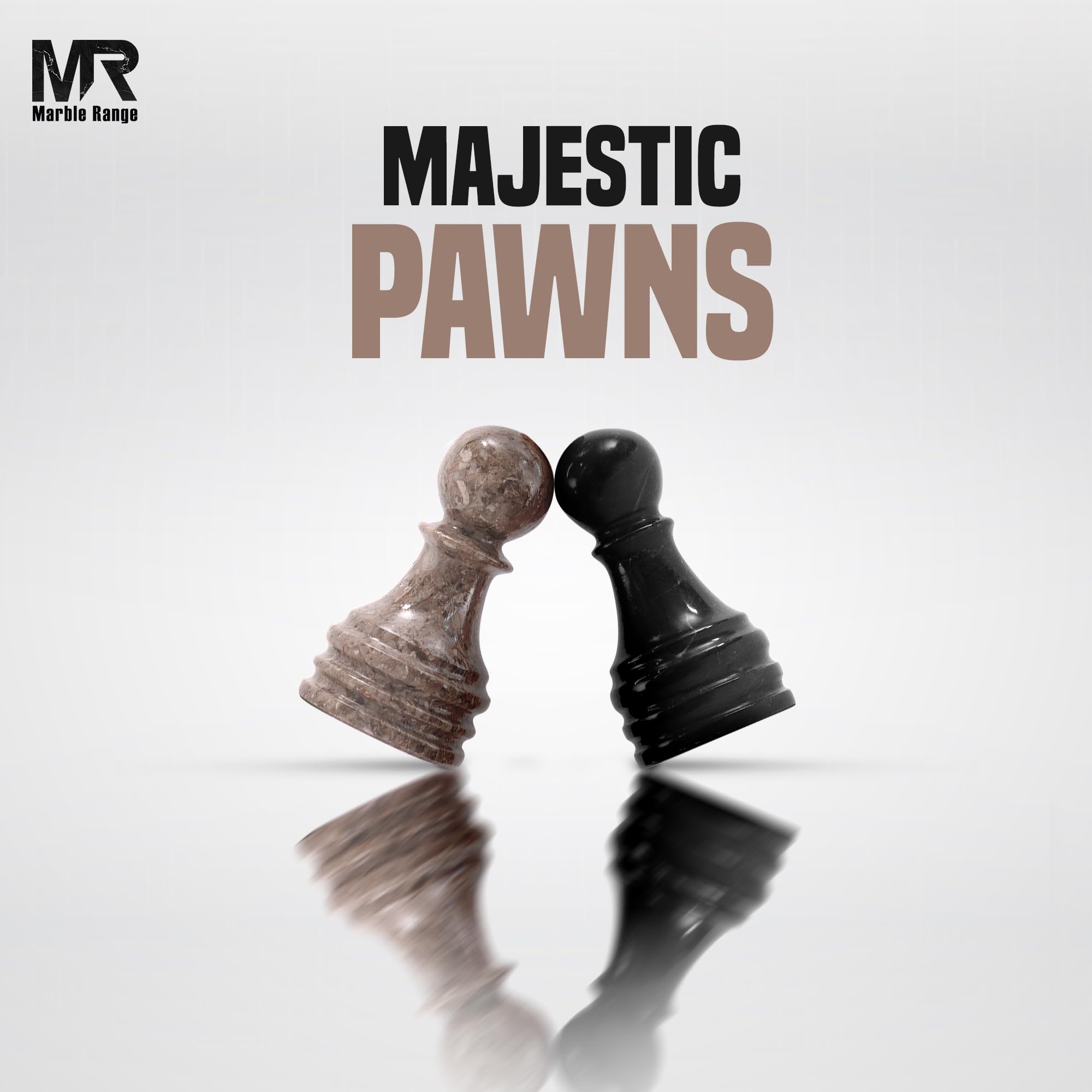 Marble Chess Pieces 3.5 Inch King Handmade Oceanic and Black 32 Chess Figures for Board Games, Suitable for Travel Chess Game