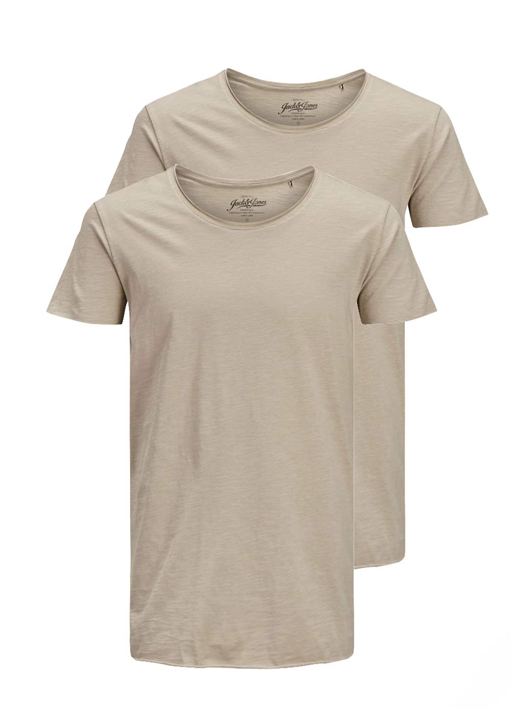 JACK & JONES Herren JJEBAS Tee SS U-Neck 2-Pack, String/REG, XS