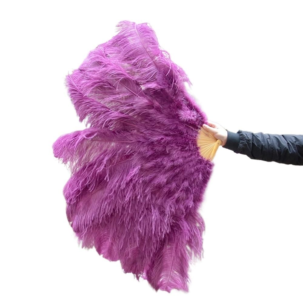 CIGPKLO Feather Dance Fan Big Feathers Fan 13Bone 100CM 130CM Hands Held Folding For Party Carnival Dance Performance Decoration
