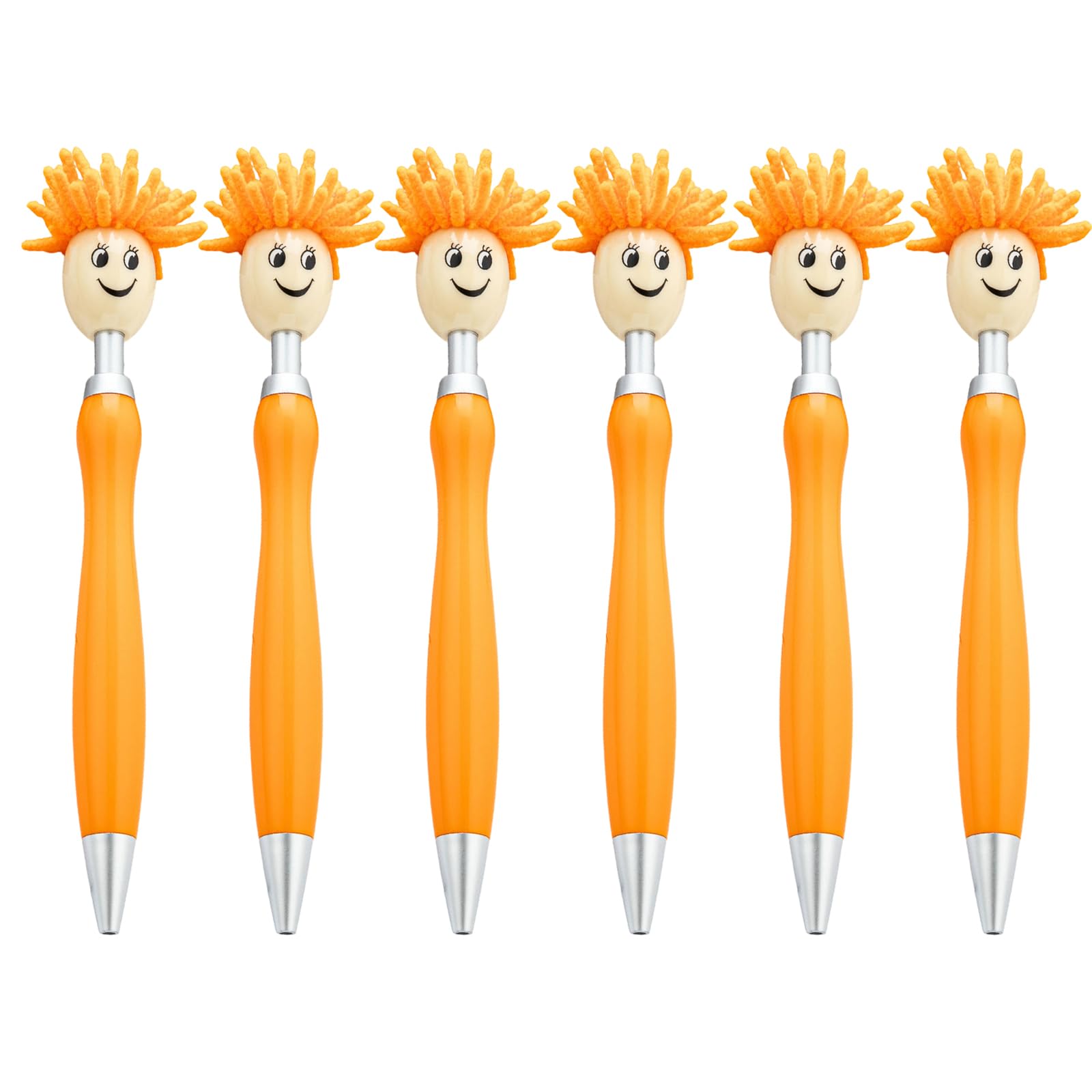 Buxuaaaa 6pcs Smooth Writing Pen Mop Head Pen Pressing 1.0mm Retractable Ballpoint School