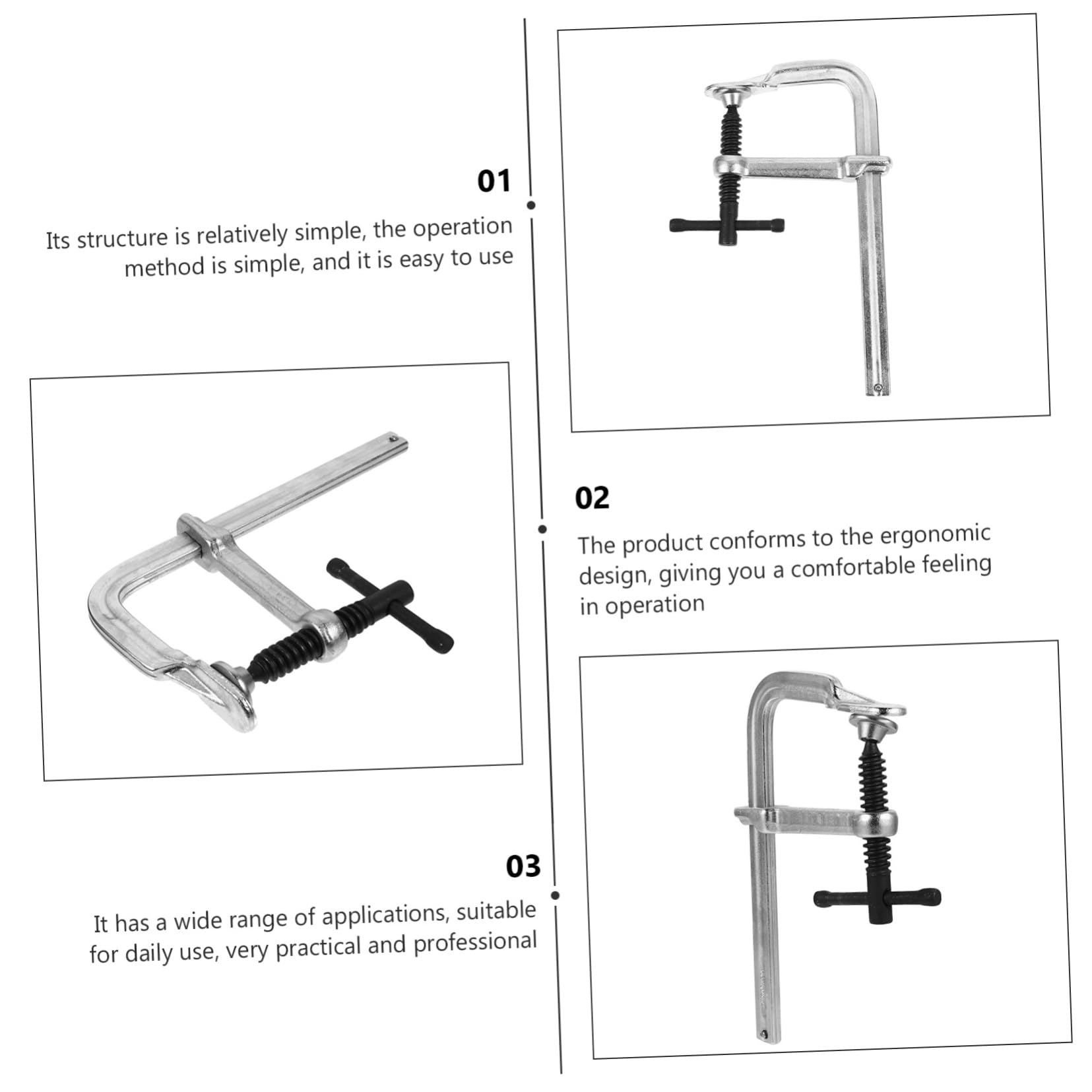 Hemobllo Serre-joint Pince Rapide Outil De Menuisier Pour Fixation Robuste Et Travail Du